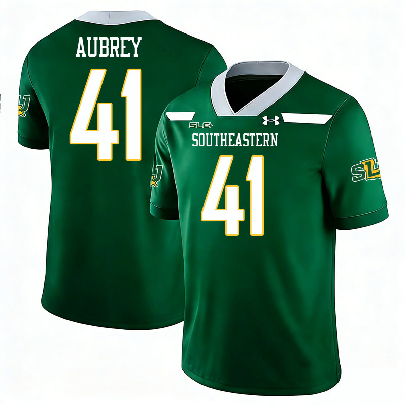 Southeastern Louisiana Lions #41 Evan Aubrey College Football Jerseys,Uniforms Stitched-Green